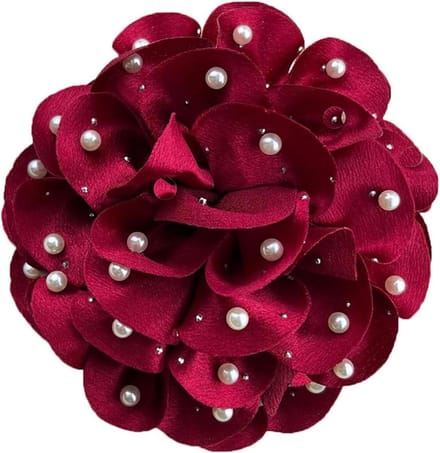 Grote Broche Bloemen - Bloemenaccessoire Parel - Feestelijke Decoratie - Handgemaakt Ontwerp - Groot formaat - Wit