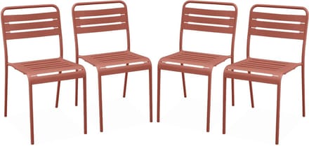 sweeek - Set van 4 tuinstoelen metaal - amélia