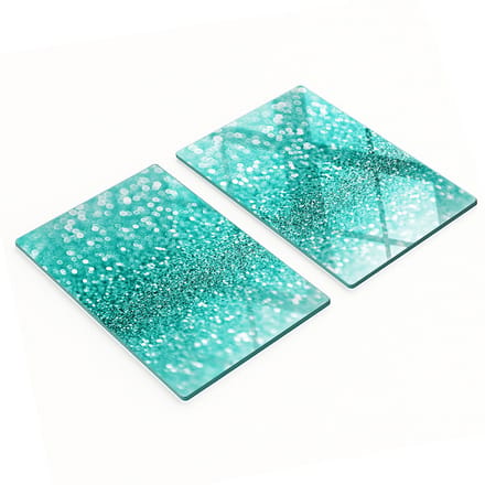 Set van twee decoratieve glazen keukenplanken 2x40x52 cm