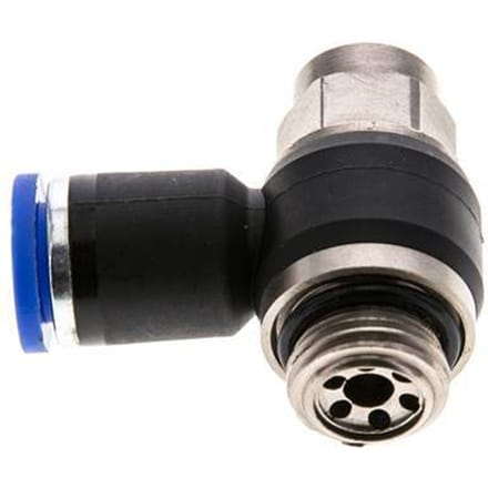 L-stuk Regelventiel 8 mm - G1/4'' Regeling-Uit Messing/Nylon Sleufschroef