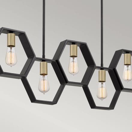Quoizel LED Hanglamp Bismarck | 5X E27 Max 60W | Dimbaar | Earth Black