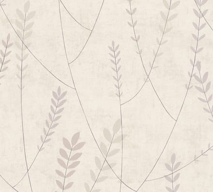 TAKJES EN BLADEREN BEHANG | Grafisch - Grijs Crème Beige - A.S. Création Nordic Feeling