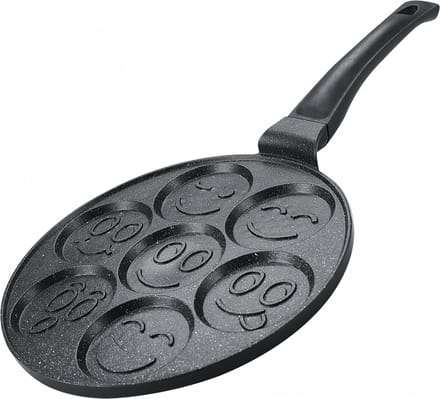 Mevaz Pannenkoek - En Crêpepan Met Marmeren Coating - 7 Smiley Emoji - 26CM
