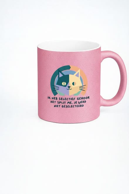 Selectief Gehoor Kat Mok - Koffiemok met leuke print