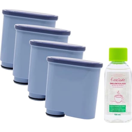 4× AquaClean waterfilter voor Philips met ontkalker