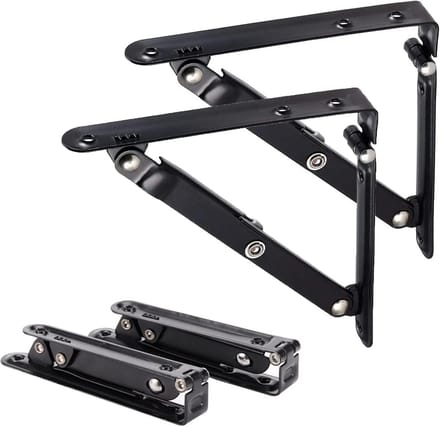 Set van 2 Inklapbare Plankdragers voor Hoekplanken - 150 mm Wandmontage