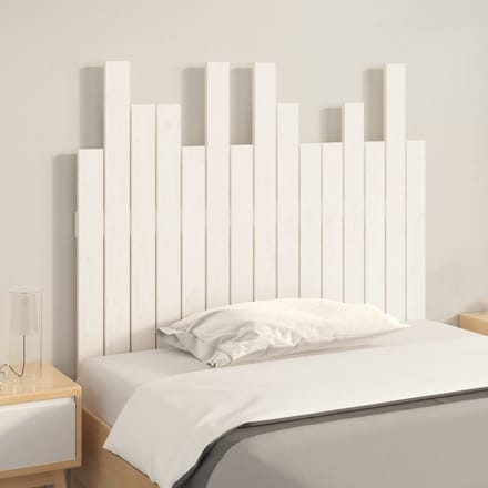 vidaXL - Hoofdbord - wandmontage - 95,5x3x80 - cm - massief - grenenhout - wit