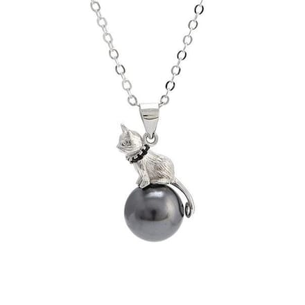 Zilveren Ketting - Parelketting Kat - Kattenketting