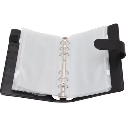 Classeur A6 Classeur A6 Pochette Zippée Carnet Cuir PU Carnet de Budget Enveloppe pour Argent noir