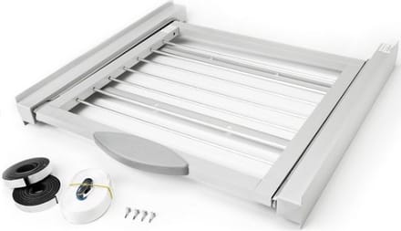 Roller - Aansluitframe wasmachine droger met waslijnrol - 60x60 cm - grijs