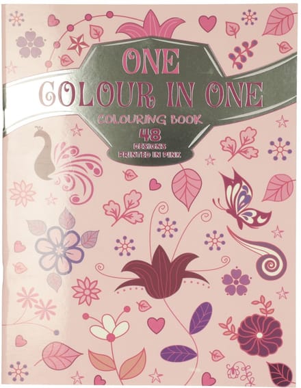 Eén kleur in één kleurboek Roze - Volwassenen