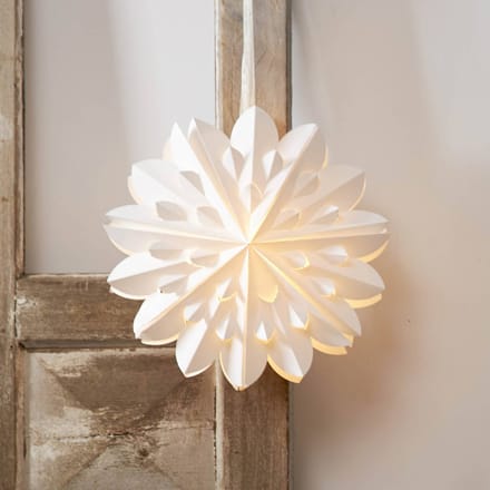 STAR TRADING Decoratieve ster Cliff, papier, zonder fitting wit Ø 40cm