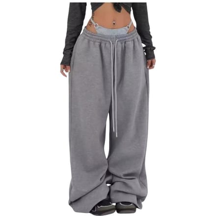 Dames High Waist Trekkoord Losse Dans Sportbroek M gray