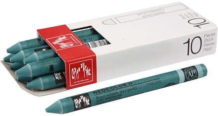 CARAN D’ACHE Neocolor II, L: 10 cm, dikte 8,5 mm, emerald green (210), 10 stuk