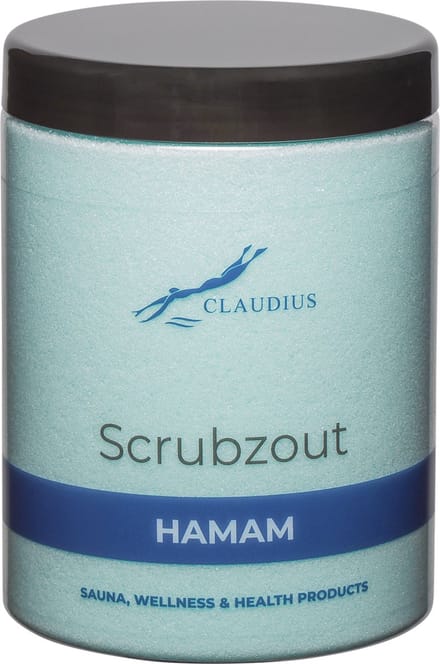 Scrubzout Hamam in handige pot - 1250 gram - met zwarte deksel - Hydraterende Lichaamsscrub