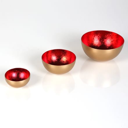 Set van 3 waxinelichthouders Meo rood