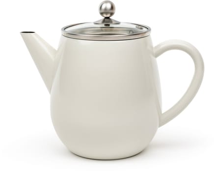 Bredemeijer - Theepot dubbelwandig Eva - 1,1 liter - Wit - Met theezeef