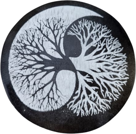 Seleniet oplaadsteen rond levensboom 8 cm Yin/Yang