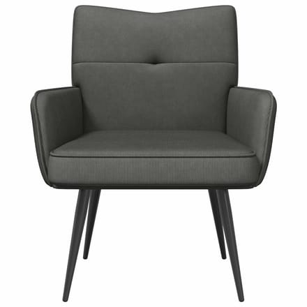 vidaXL - Fauteuil - Donkergrijs - Corduroy - stof