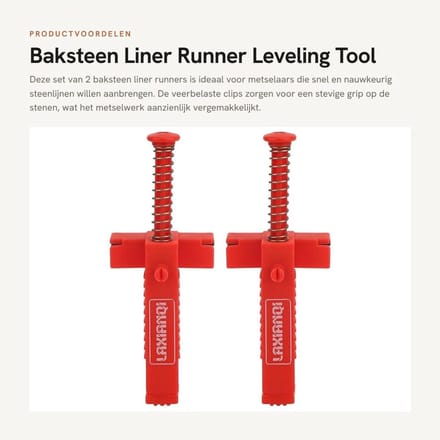 Dailygoods - Baksteen Liner Runner Leveling Tool Set van 2