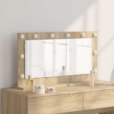 vidaXL - Make-up - Spiegel - Sonoma - Eik - 80 - x - 45 - x - 18 - cm - Rechthoekig