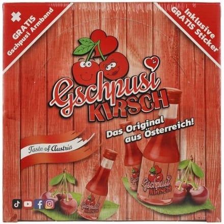 Gschpusi Kirsch 20% Vol. 25x0,02l met Sticker
