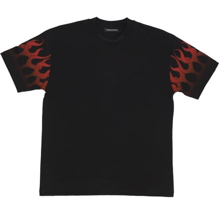 Racing Flames Tee Heren T-shirt Zwart/rood