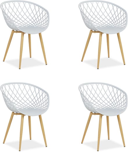 Homestyle4u Tuinstoelen - Set van 4 - Kunststof - Grijs