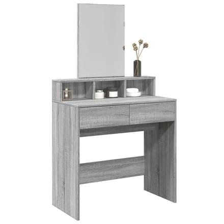 vidaXL - Kaptafel - met - spiegel - 80x41x144,5 - cm - grijs - sonoma