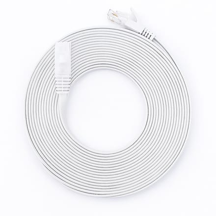 Internetkabel - 5 meter - CAT6 - Ultra dunne Flat Ethernet kabel - Netwerkkabel (1000Mbps) - Wit - UTP kabel - RJ45 - UTP kabel