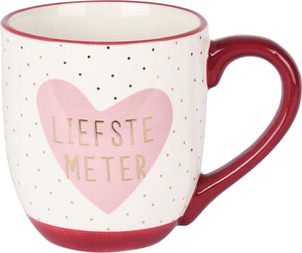 Dekoratief | Mok 'Liefste Meter', wit/paars, keramiek, 10x10x12cm (6+2 GRATS) | A235864