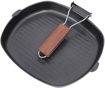 Koekenpan - Steak pan - Koken - Inklapbare handgreep - 24cm diameter - Zwart