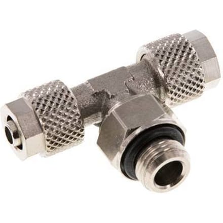 6x4 & G1/8'' Vernikkeld Messing T-Opsteekkoppeling Buitendraad [2 Stuks]