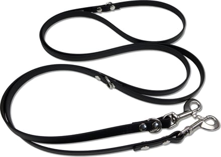 Miqdi - verstelbare, handsfree hondenriem van BioThane®- 3 meter lang - zwart - M - voor middelmaat hond
