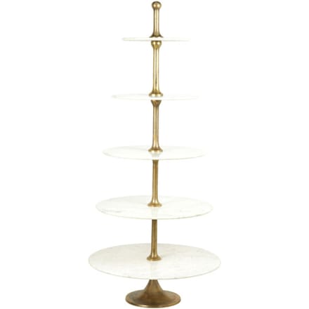 Light&living Etagere 5 laags Ø79x175 cm VERMENTINO marmer wit