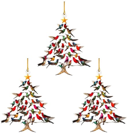 Dailygoods- Kolibrie Kerstversiering 3 Stuks - Kleurrijke