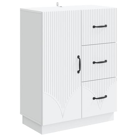 vidaXL - Dressoir - Wit - 66 - x - 34,5 - x - 87 - cm - Bewerkt - hout
