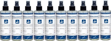 Handalcohol spray 70% - 250 ml met luxe zwarte verstuiver dop - set van 10 stuks