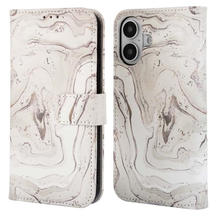 imoshion Hoesje - Geschikt voor Apple iPhone 16 - Design Bookcase smartphone - Sandy Marble