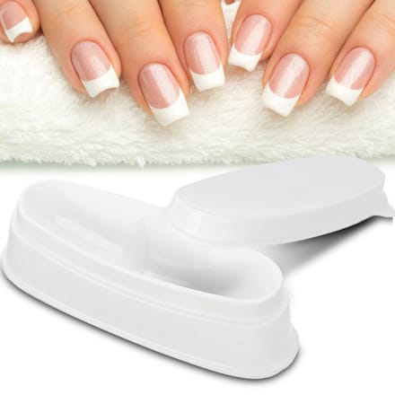 Draagbare Witte Nagel Dip Poeder Tray Manicure Mal Nagel Container beige