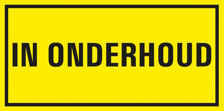 In onderhoud bord met tekst - kunststof 300 x 150 mm
