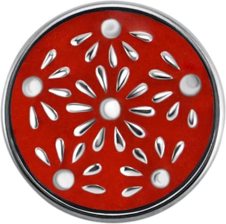 Quiges - Drukknoop Mini 12mm Bloemen Rood - EBCMK010