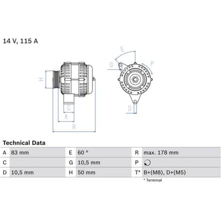 Driefasige generator BOSCH 0 986 041 320