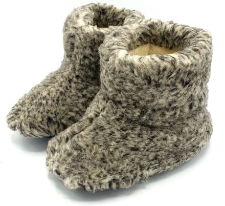 ARIESZZZ Wollen Sloffen Dames - Grijs - Unisex - AntiSlip - Maat 38
