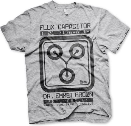 Back to the Future Flux Capacit-shirt in heathergrijs
