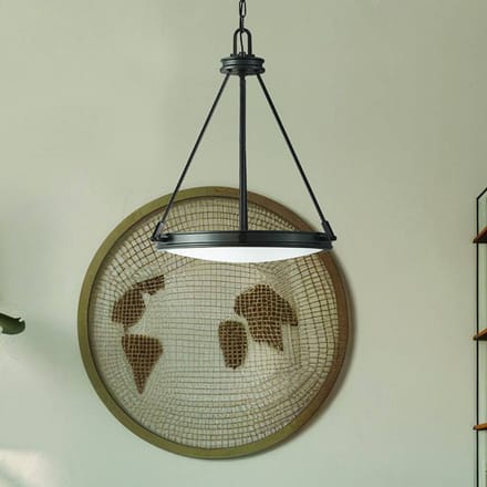 HINKLEY Hanglamp Collier, zwart, Ø 54,3 cm, staal, glas, E14