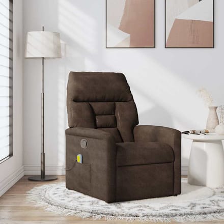 vidaXL - Massagestoel - microvezelstof - bruin