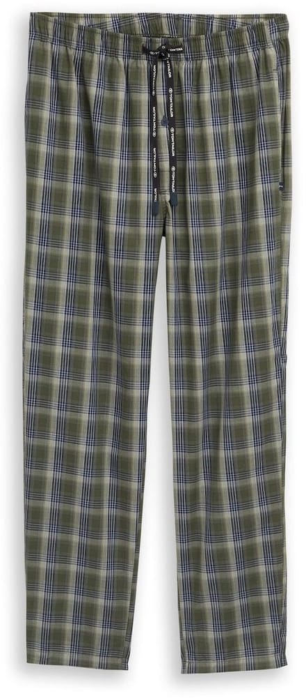 Tom Tailor - Pyjama-broek van katoen - Maat 48 - green-dark-check