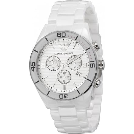 Emporio Armani AR1424 Wit Ceramica Herenhorloge