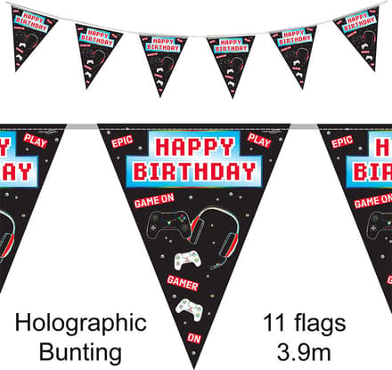 Oaktree - Vlaggenlijn Gamer Happy Birthday (4 meter)